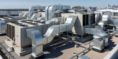 Industrial HVAC cooling tower air ducts